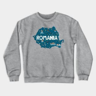 Romania Illustrated Map Crewneck Sweatshirt